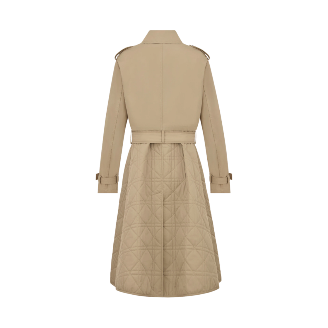 (W) 디올 3-in-1 매크로까나쥬 트렌치코트 베이지 코튼 개버딘((W) Dior 3-in-1 Macrocannage Trench Coat Beige Cotton Gabardine) - 2