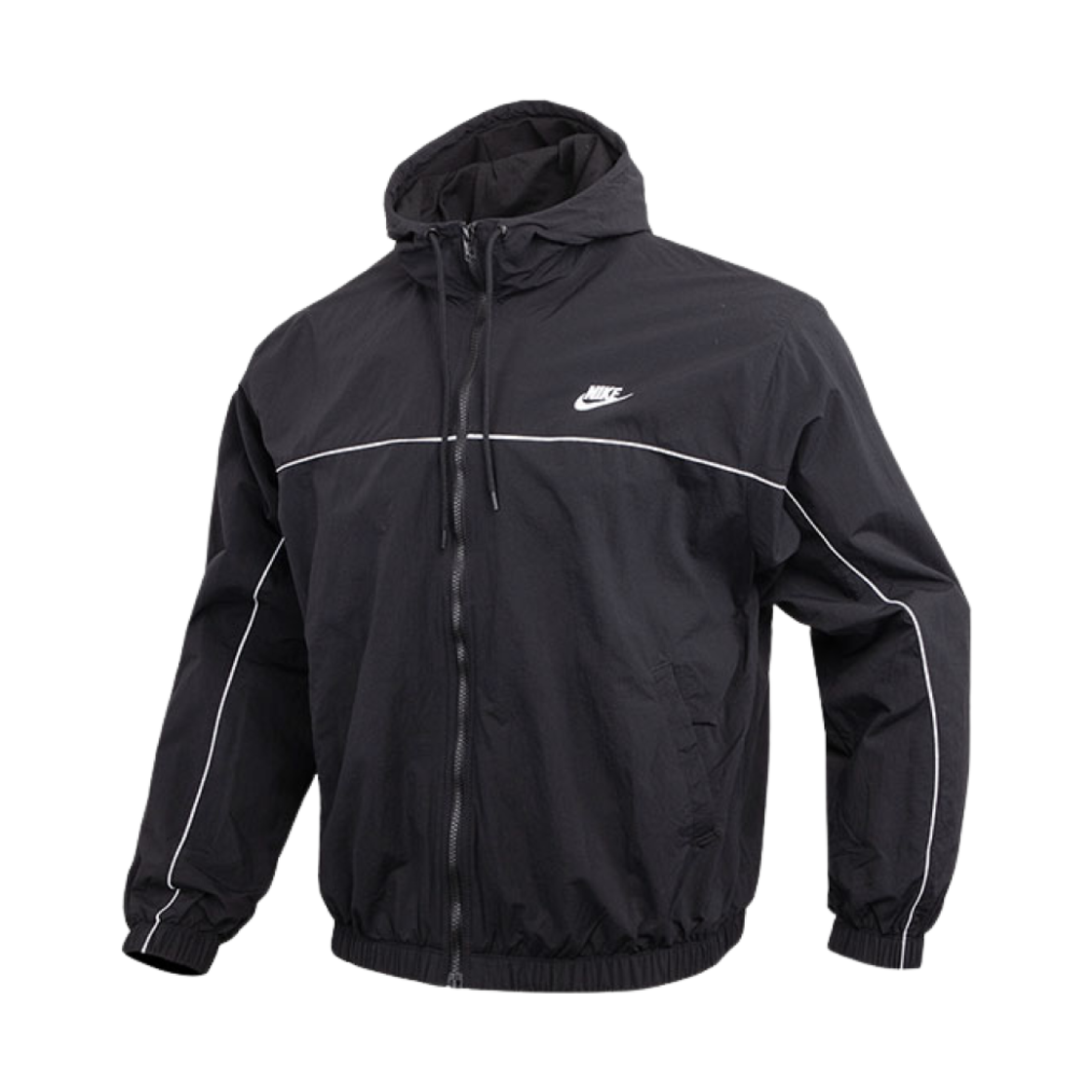 나이키 클럽 후드 자켓 블랙 화이트 - 아시아(Nike Club Hooded Jacket Black White - Asia)