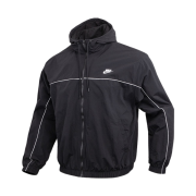 Nike Club Hooded Jacket Black White - Asia
