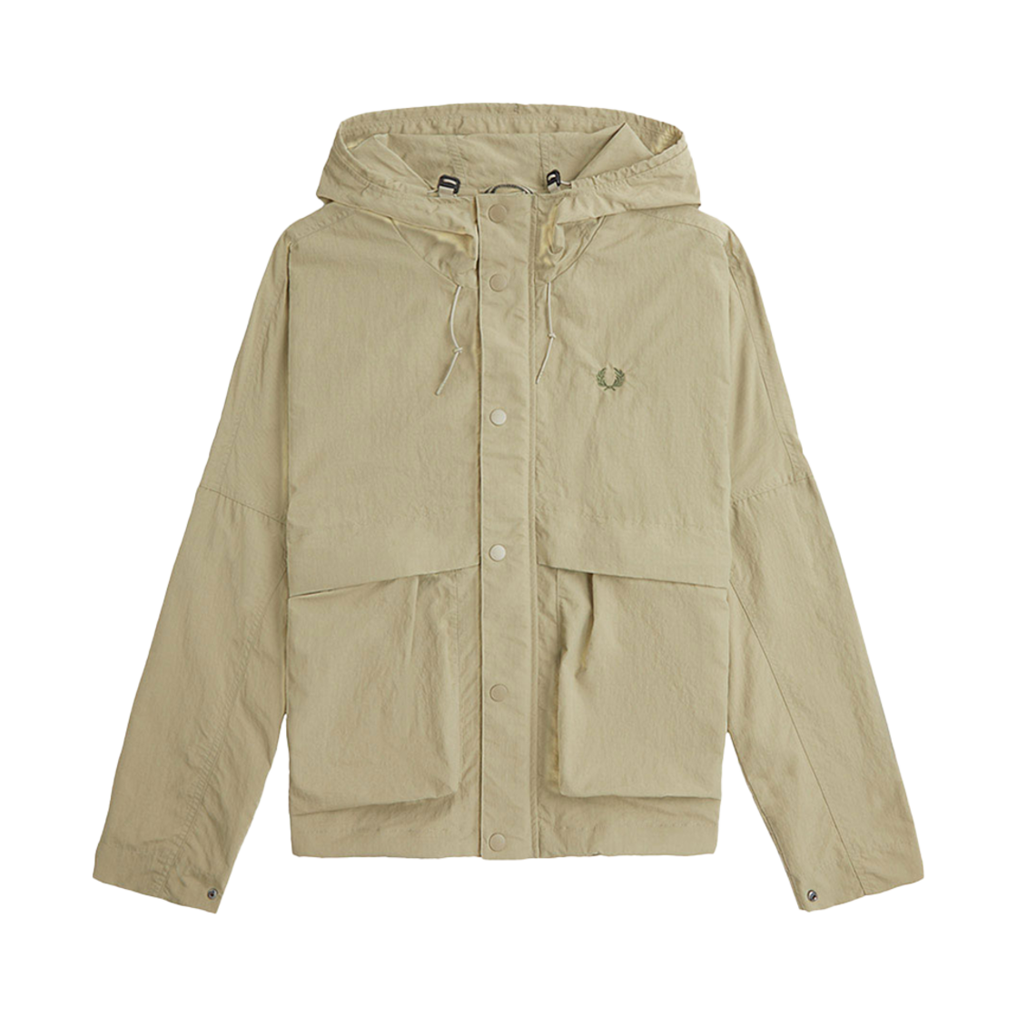 프레드페리 크롭 후드 자켓 웜그레이