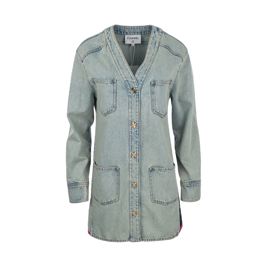 샤넬 21C 데님 자켓 36 라이트블루