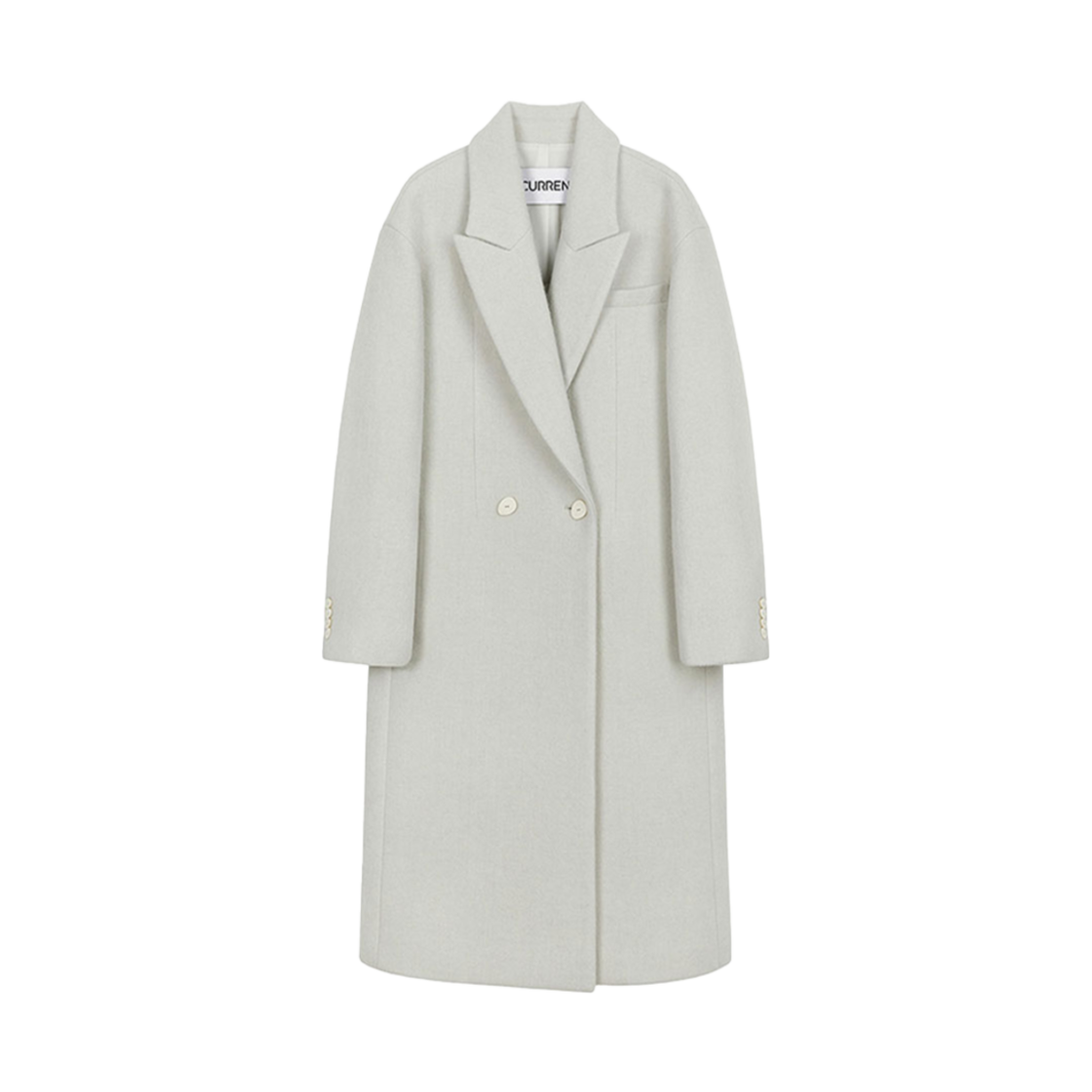 커렌트 세미오버 핏 롱 코트 라이트 그레이(Current Semi Over Fit Long Coat Light Gray)