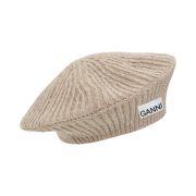 (W) Ganni Wool Beret Petrified Oak