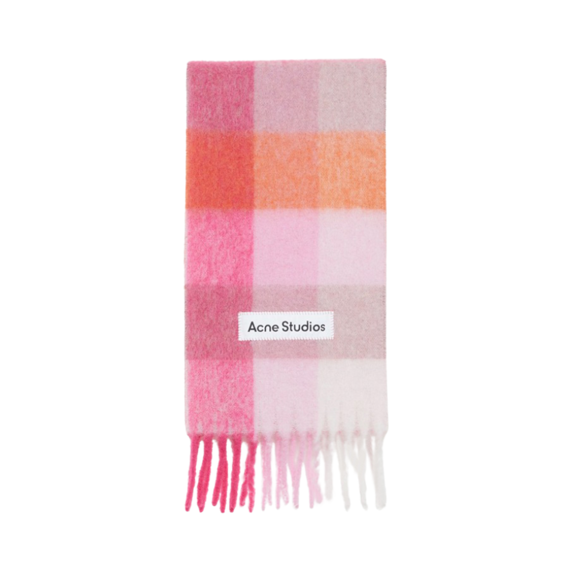 아크네 스튜디오 모헤어 체크 머플러 핑크 푸시아 화이트(Acne Studios Mohair Check Muffler Pink Fuchsia White)