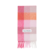 Acne Studios Mohair Check Muffler Pink Fuchsia White