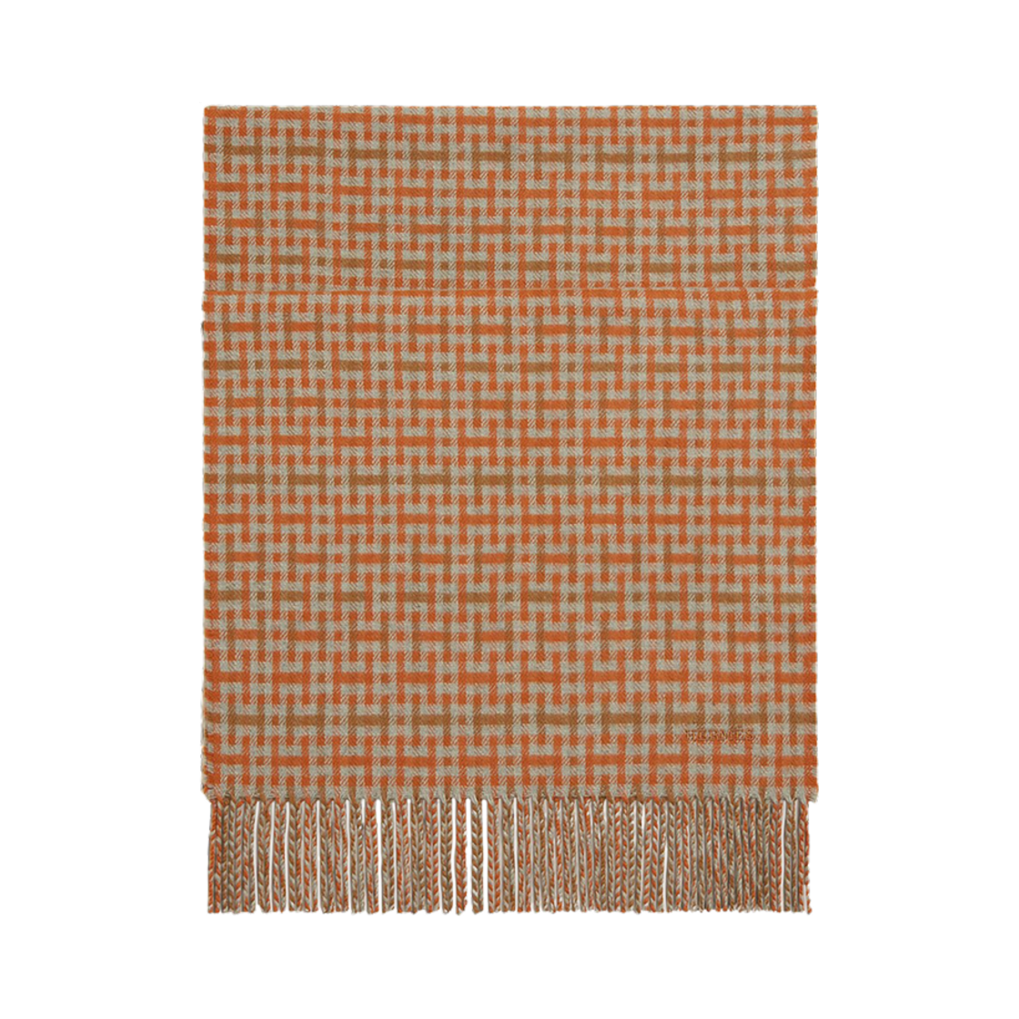 에르메스 H 에코세 머플러 캐시미어 그리 끌레어 까멜 오랑쥬(Hermes H Ecossais Muffler Cashmere Gris Clair Camel Orange) - 1