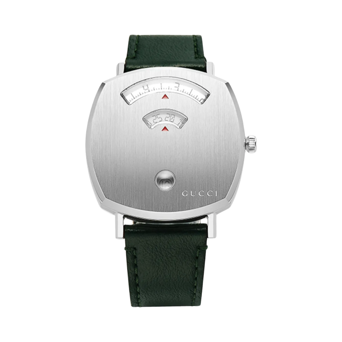 (W) 구찌 그립 쿼츠 35mm 레더 실버((W) Gucci Grip Quartz 35mm Leather Silver)