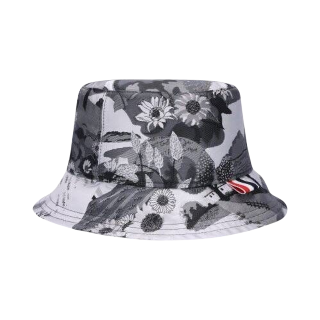 톰브라운 그래픽 프린트 버킷햇 미디움 그레이(Thom Browne Graphic Print Bucket Hat Medium Grey)