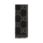 Gucci Check GG Wool Scarf Black Multicolor
