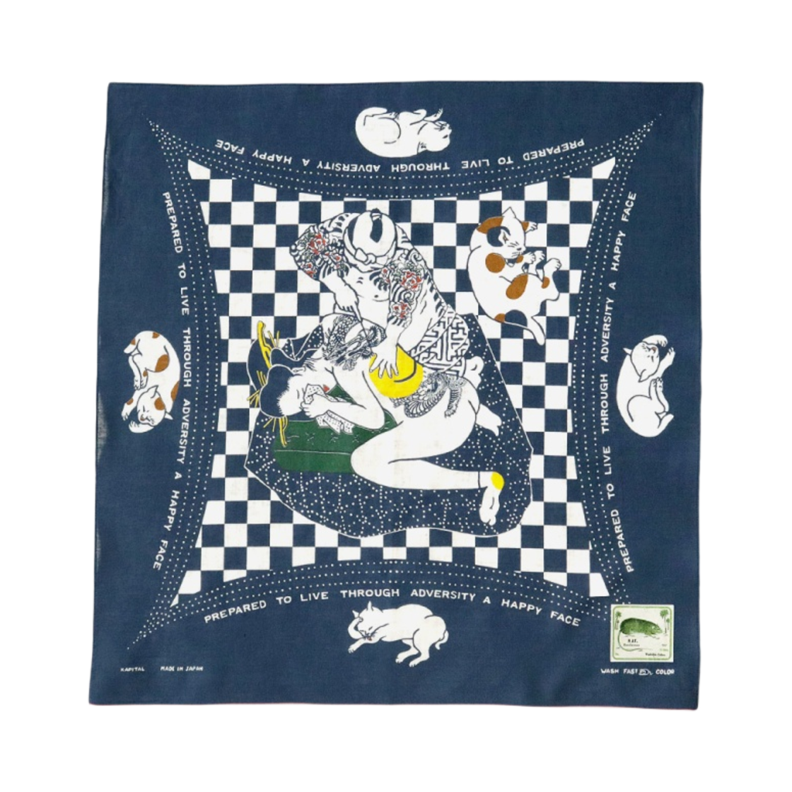 K2209XG501/EK1539 Kapital Fastcolor Selvedge Bandana Navy
