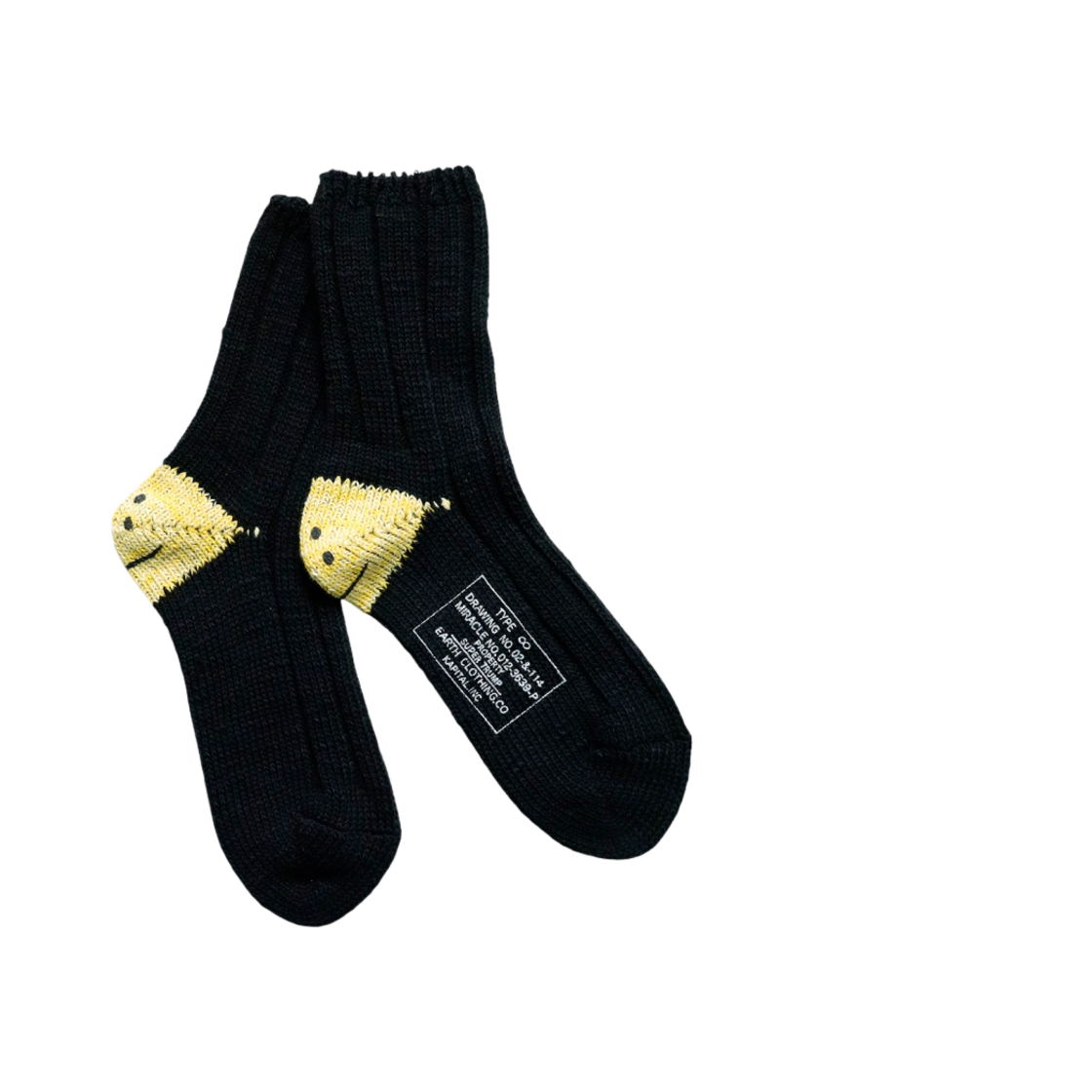 EK-1378/EK-1582XS/XSA Kapital 56 Pieces MA-1 Rainbowy Happy Heel Socks Black