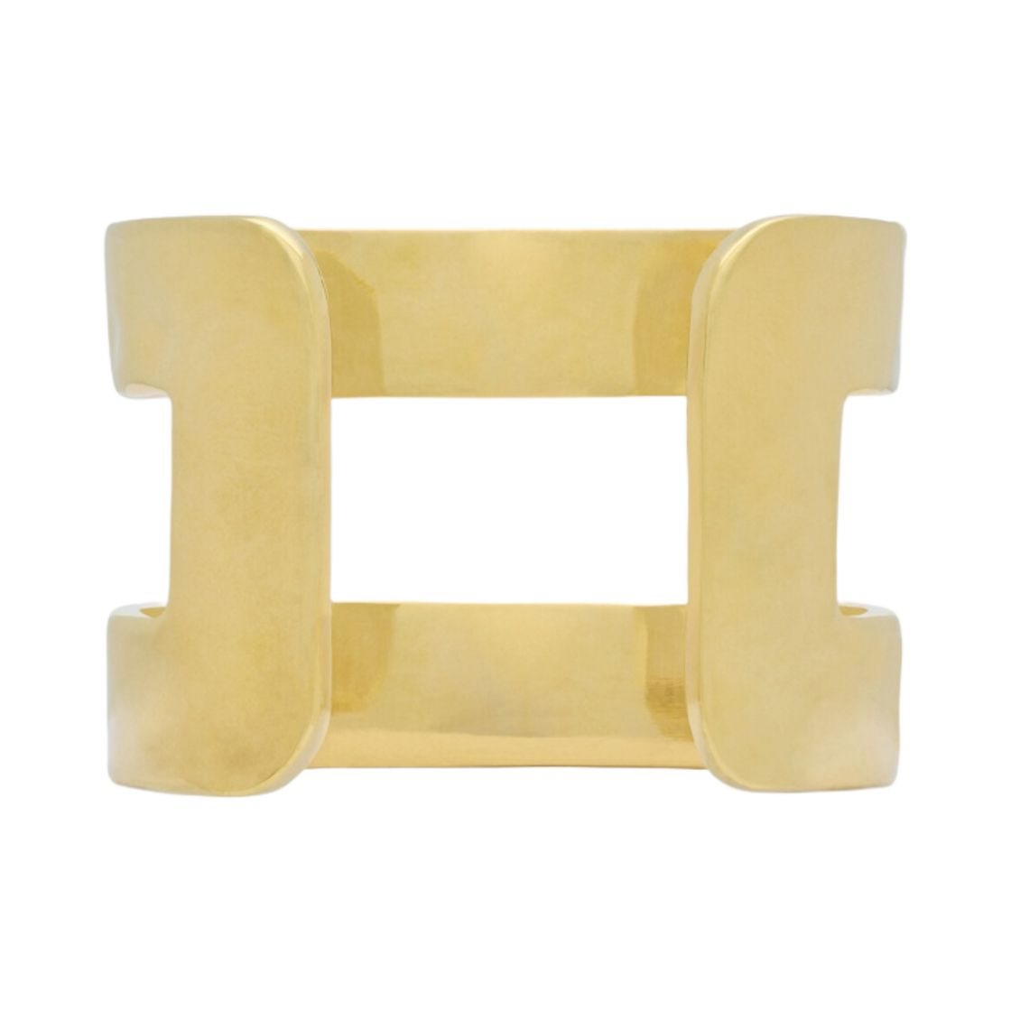 (W) 생로랑 투 로우 커프 메탈 골드((W) Saint Laurent Two Row Cuff in Metal Gold) - 1