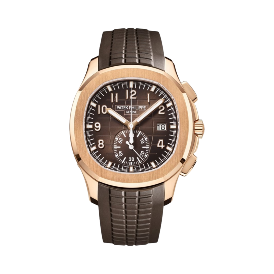 파텍 필립 아쿠아넛 42.2mm 5968R-001 로즈 골드 선버스트 브라운 다이얼 다크 브라운(Patek Philippe Aquanaut 42.2mm 5968R-001 Rose Gold Sunburst Brown Dial Dark Brown)