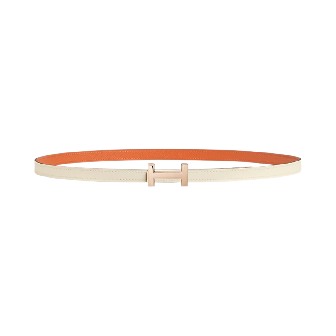 (W) 에르메스 포커스 벨트 버클 & 리버서블 가죽 스트랩 13mm & 핑크 골드 나타 오랑쥬((W) Hermes Focus Belt Buckle & Reversible Leather Strap 13mm & Pink Gold Nata Orange) - 1