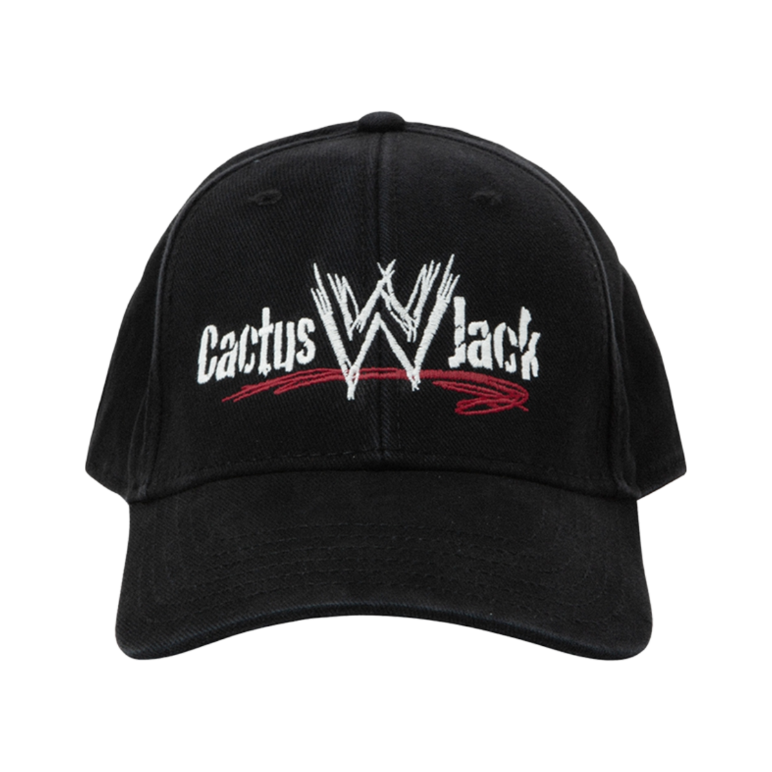 트래비스 스캇 캑터스 잭 x WWE 로고 어드저스터블 햇 블랙(Travis Scott Cactus Jack x WWE Logo Adjustable Hat Black)