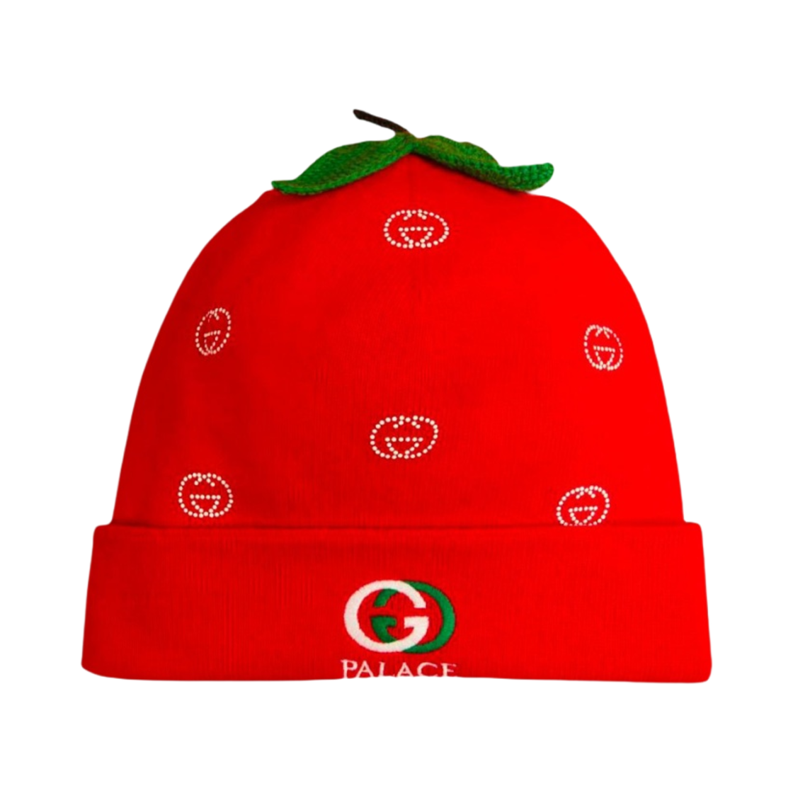 팔라스 x 구찌 스터드 크로쉐 디테일 울 스트로베리 비니 레드 - 22FW(Palace x Gucci Wool Strawberry Beanie with Studs and Crochet Detail Red - 22FW) - 1