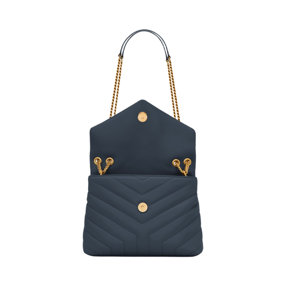 생로랑 마틀라세 Y 레더 브론즈 모노그램 루루 스몰백 샤롱 블루(Saint Laurent Bronze Monogram Loulou Small Bag in Matelasse Y Leather Charron Blue) - 4