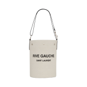 Saint Laurent Rive Gauche Bucket Bag in Linen White Linen