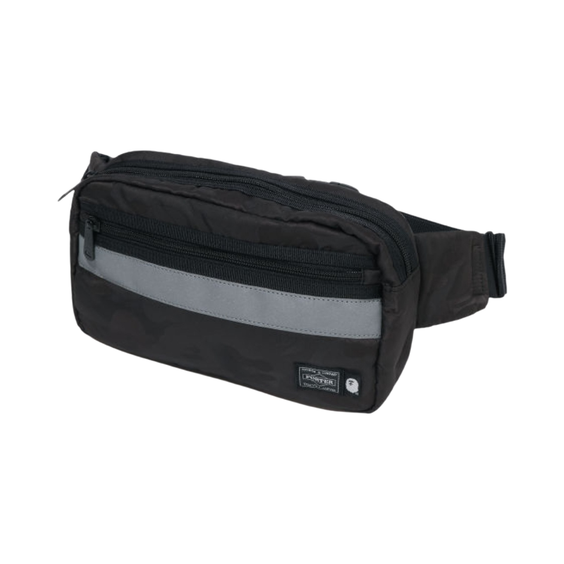 베이프 x 포터 솔리드 카모 웨이스트 백 블랙(BAPE x Porter Solid Camo Waist Bag Black) - 2