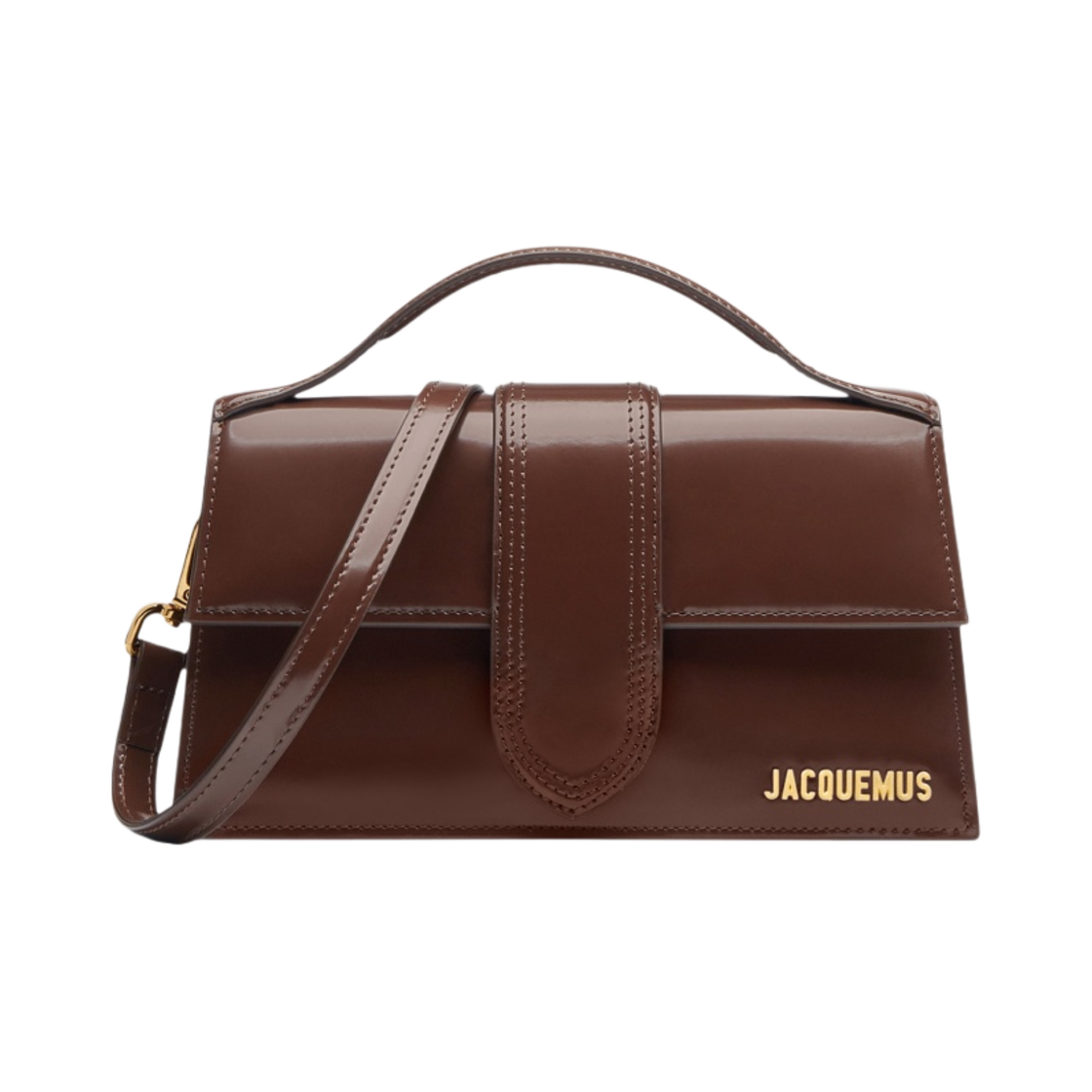 자크뮈스 르 그랜드 밤비노 크로스바디 플랩백 미드나잇 브라운(Jacquemus Le Grand Bambino Crossbody Flap Bag Midnight Brown) - 1