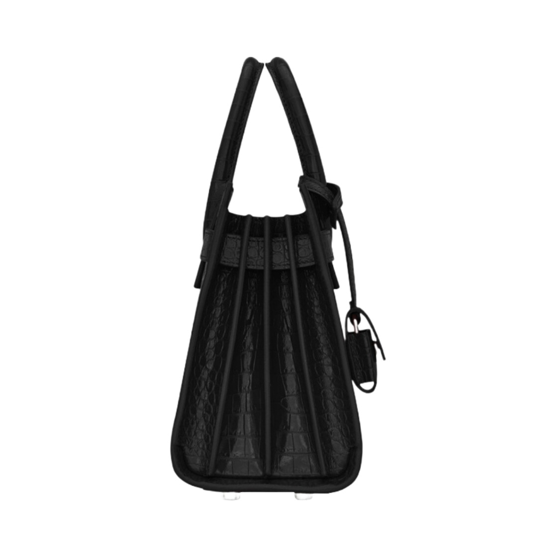 생로랑 엠보스 크로코다일 샤이니 레더 클래식 삭 드 주르 나노백 블랙(Saint Laurent Classic Sac de Jour Nano Bag in Embossed Crocodile Shiny Leather Black) - 2