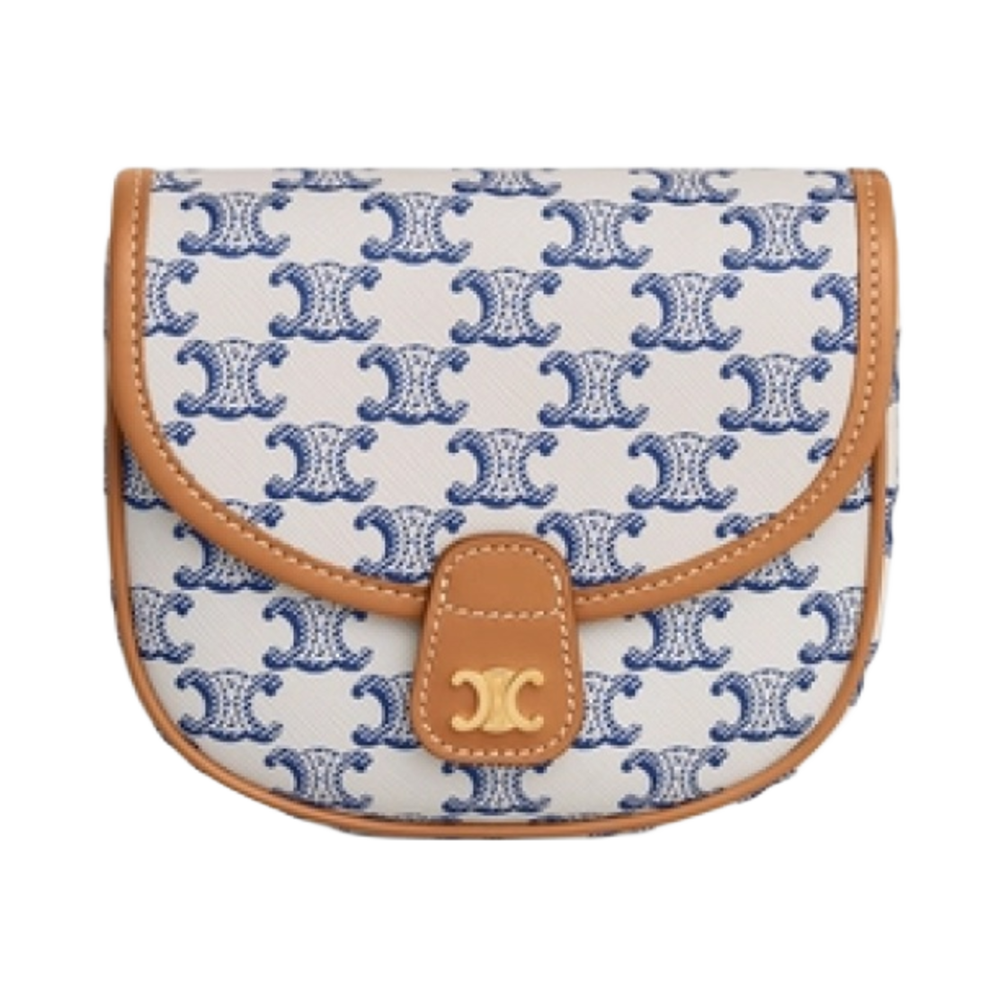 셀린느 트리옹프 캔버스 카프스킨 미니 베사체 블루(Celine Mini Besace in Triomphe Canvas and Calfskin Blue) - 1
