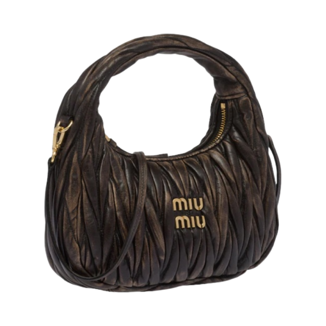 미우 미우 완더 마테라쎄 나파 레더 미니 호보백 샌드 커피(Miu Miu Wander Matelasse Nappa Leather Mini Hobo Bag Sand Coffee) - 2