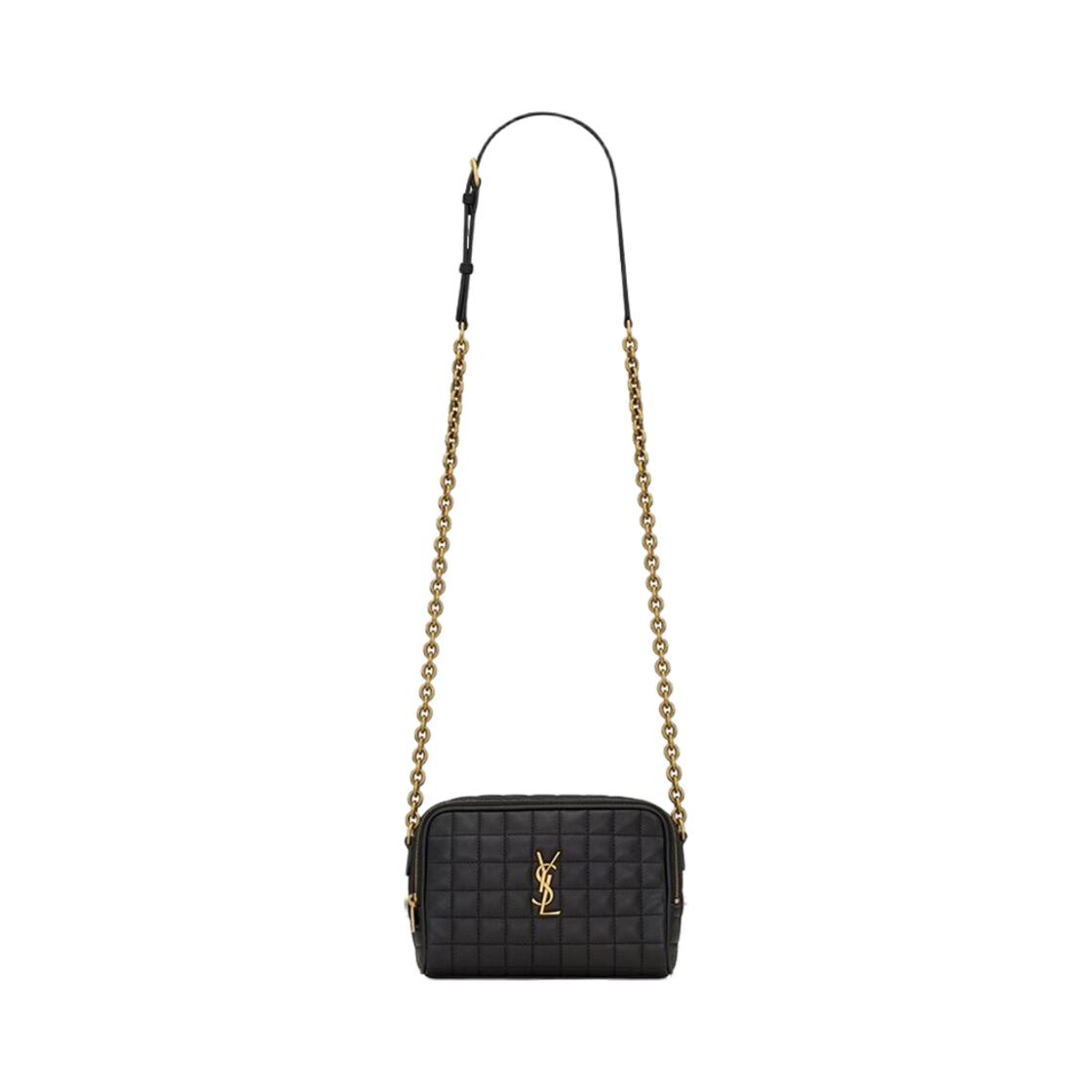 764809-AABVP-1000 Saint Laurent Cassandre Matelasse Carre Mini Camera Bag In Lambskin Black