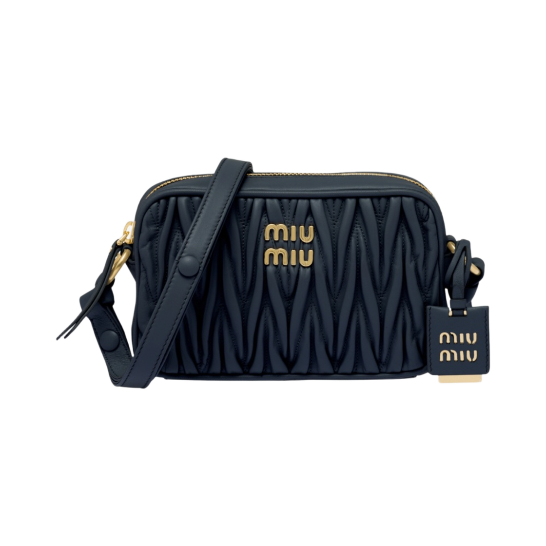 미우 미우 마테라쎄 나파 가죽 숄더백 발틱 블루(Miu Miu Matelasse Nappa Leather Shoulder Bag Baltic Blue) - 1
