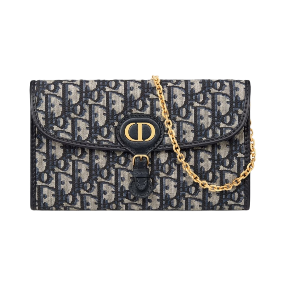 디올 바비 이스트 웨스트 체인 파우치 블루 디올 오블리크 자카드(Dior Bobby East West Pouch with Chain Blue Dior Oblique Jacquard) - 1