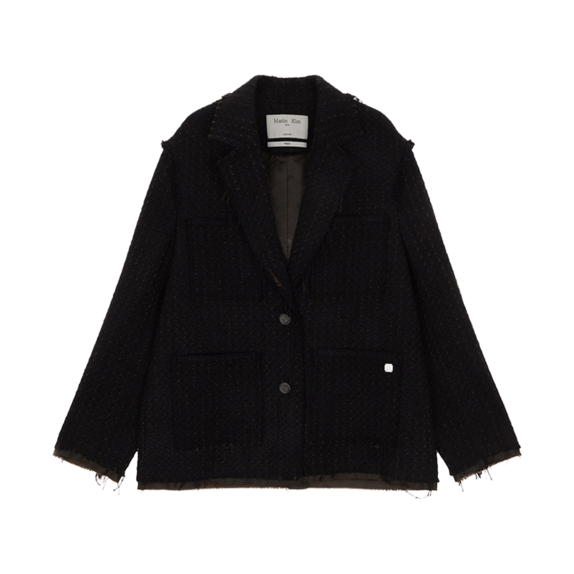 MK2411JK002M (W) Matin Kim Tweed Pocket Blazer Black