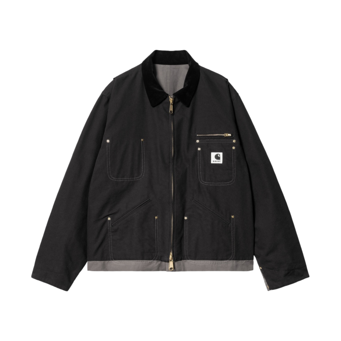 24-03391M-001 Sacai x Carhartt WIP Reversible Duck Jacket Black