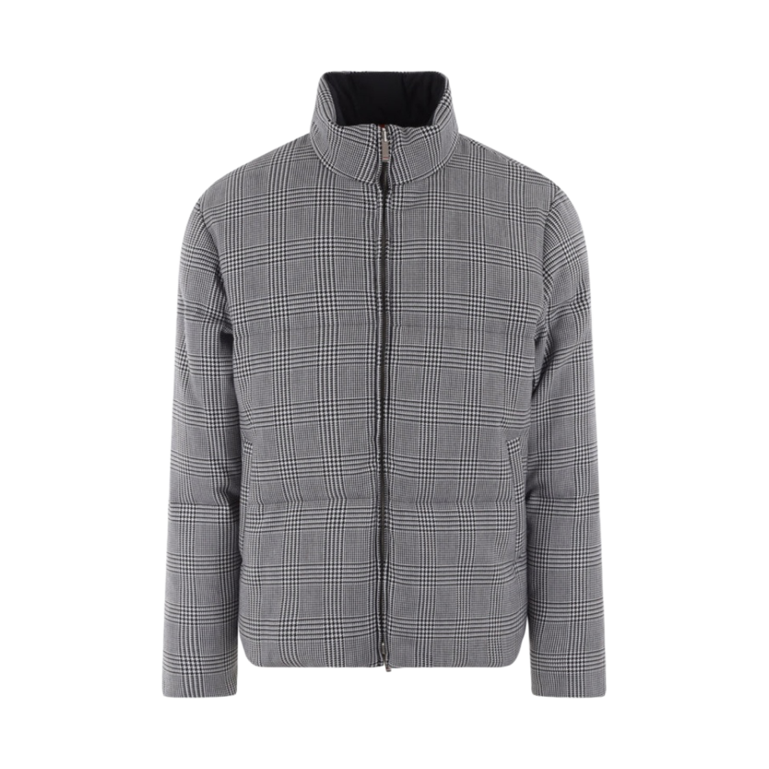 톰브라운 헤비 울 수팅 사선 리버시블 퍼넬 넥 집업 자켓 블랙 화이트(Thom Browne Heavy Wool Suiting 4-Bar Reversible Funnel Neck Zip-Up Jacket Black White)