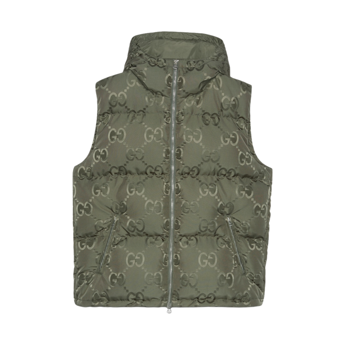구찌 점보 GG 캔버스 다운 베스트 그린(Gucci Jumbo GG Canvas Down Vest Green) - 1