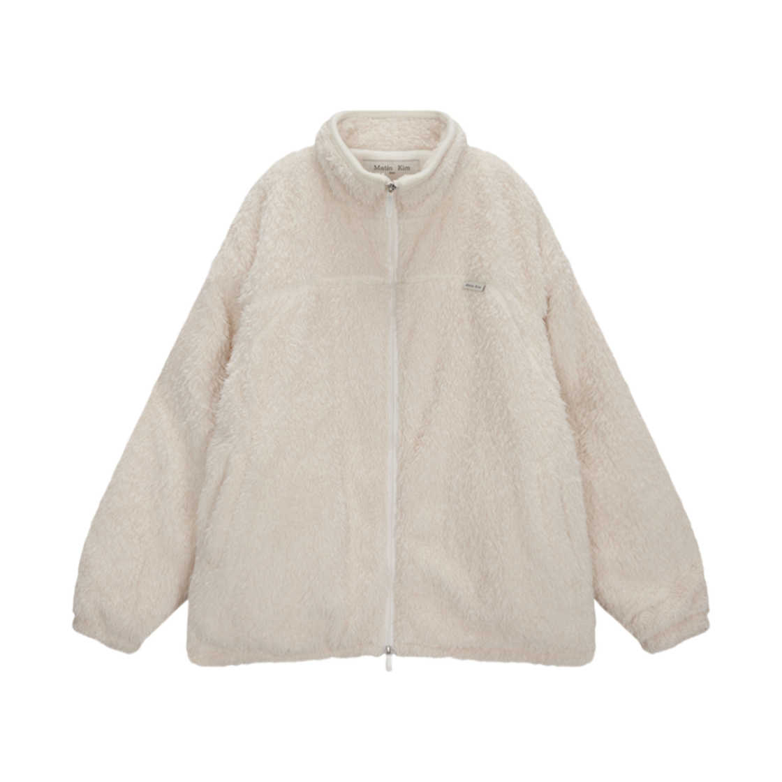 (W) 마뗑킴 백 로고 플리스 점퍼 아이보리
