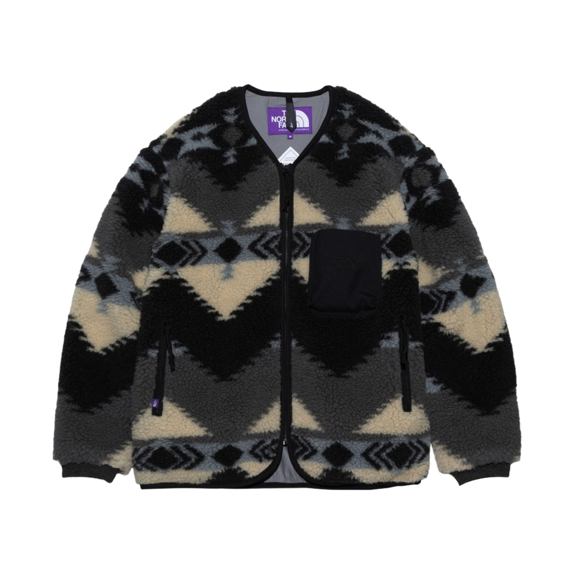 NA2354N The North Face Purple Label Np Wool Boa Windstopper Field Cardigan Gray