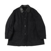 Comoli Denim Leather Work Jacket Black -24AW