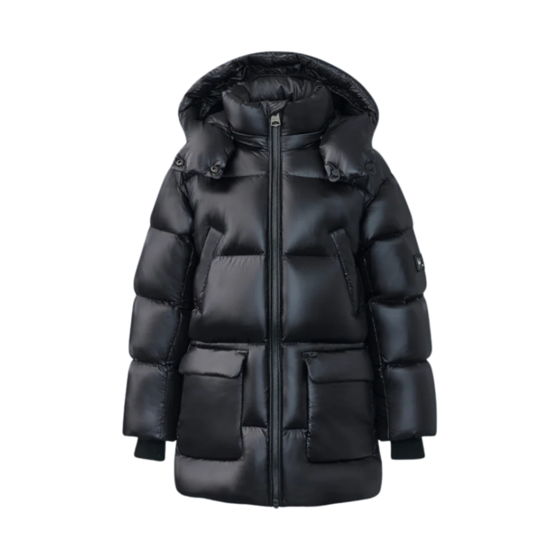 KENNIE-LUS (Kids) Mackage Kennie Lustrous Light Down Parka with Hood Black