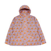 The Museum Visitor Forever Art Printed Curved Zipper Windbreaker Orange