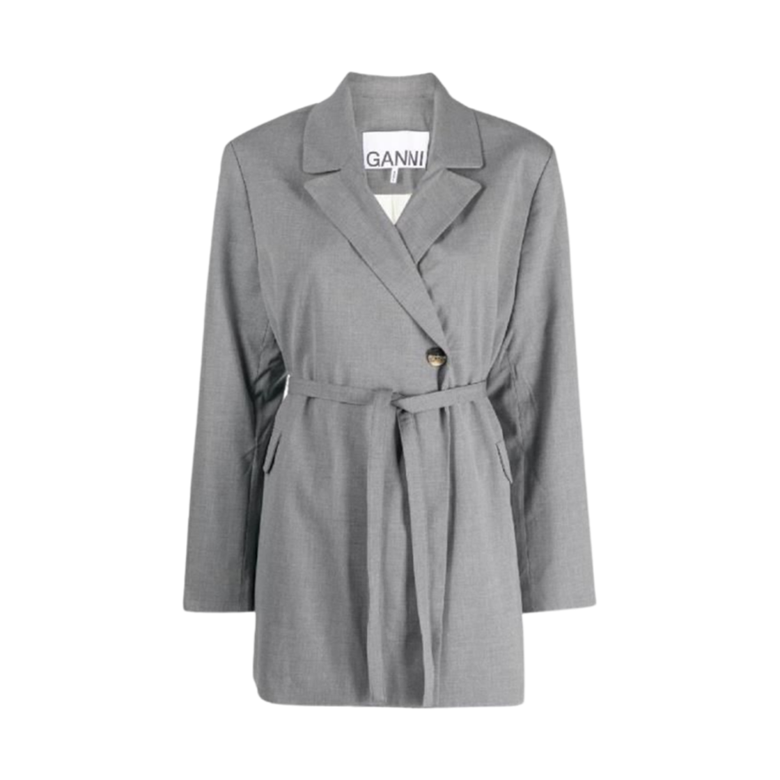 F8163-921 (W) Ganni Double-Breasted Blazer Paloma Melange