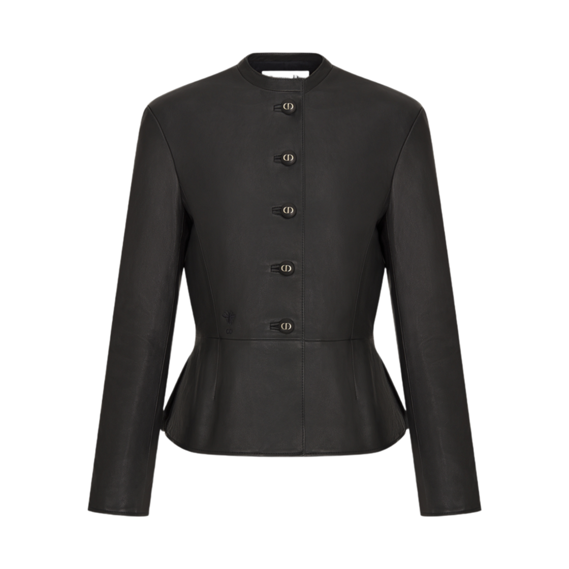 (W) 디올 스무스 램스킨 피티드 자켓 블랙((W) Dior Smooth Lambskin Fitted Jacket Black)