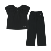 LAZYZ Sweet Summer Cotton Pajama Set Black