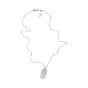 Diesel Dx1352 Stainless Steel Logo Dog Tag Necklace Silver