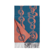 Hermes Casaque Do Re Boucles Muffler Bleu Rose Veloute