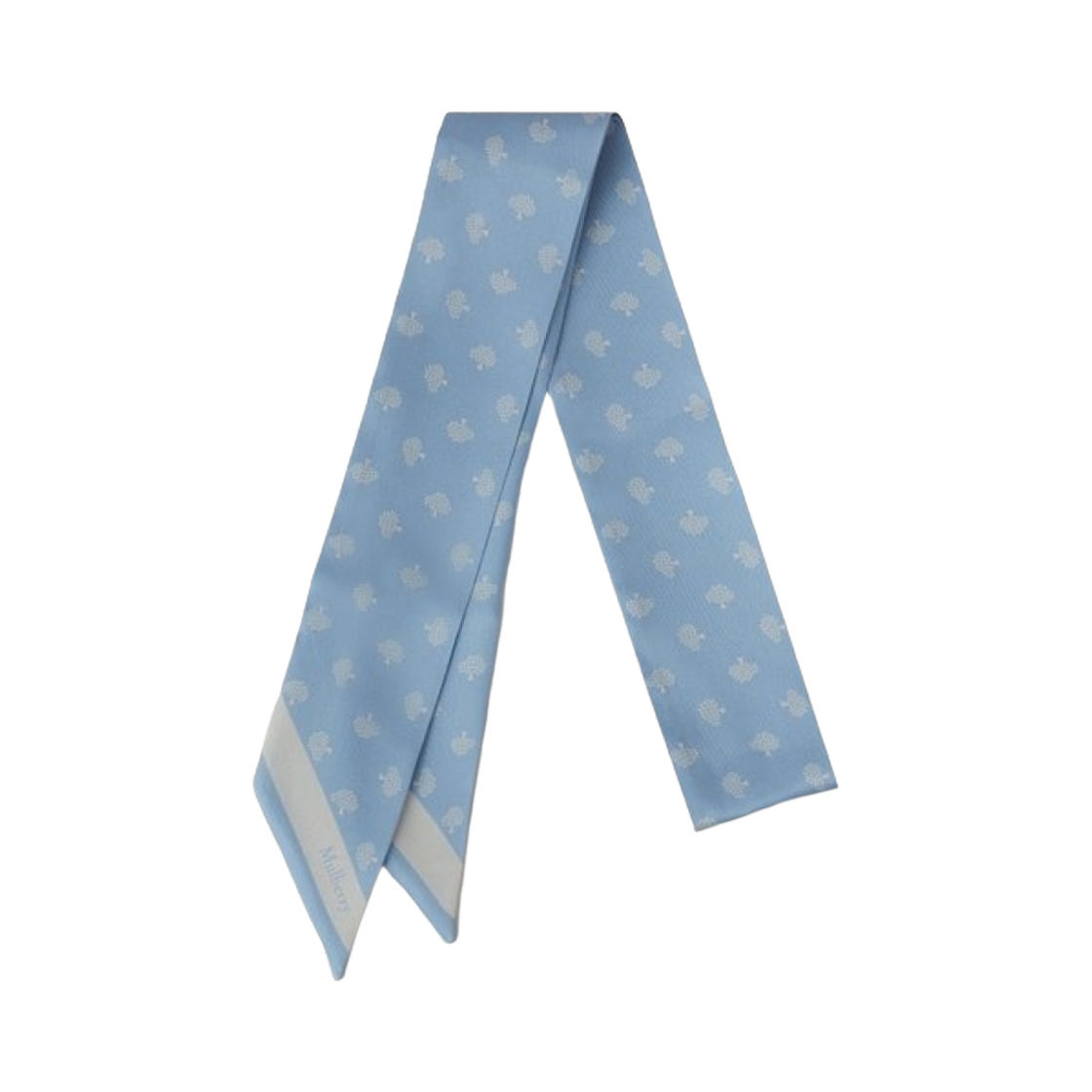 (W) 멀버리 리사이클드 폴리에스터 스키니 스카프 포플린 블루((W) Mulberry Recycled Polyester Skinny Scarf Poplin Blue)