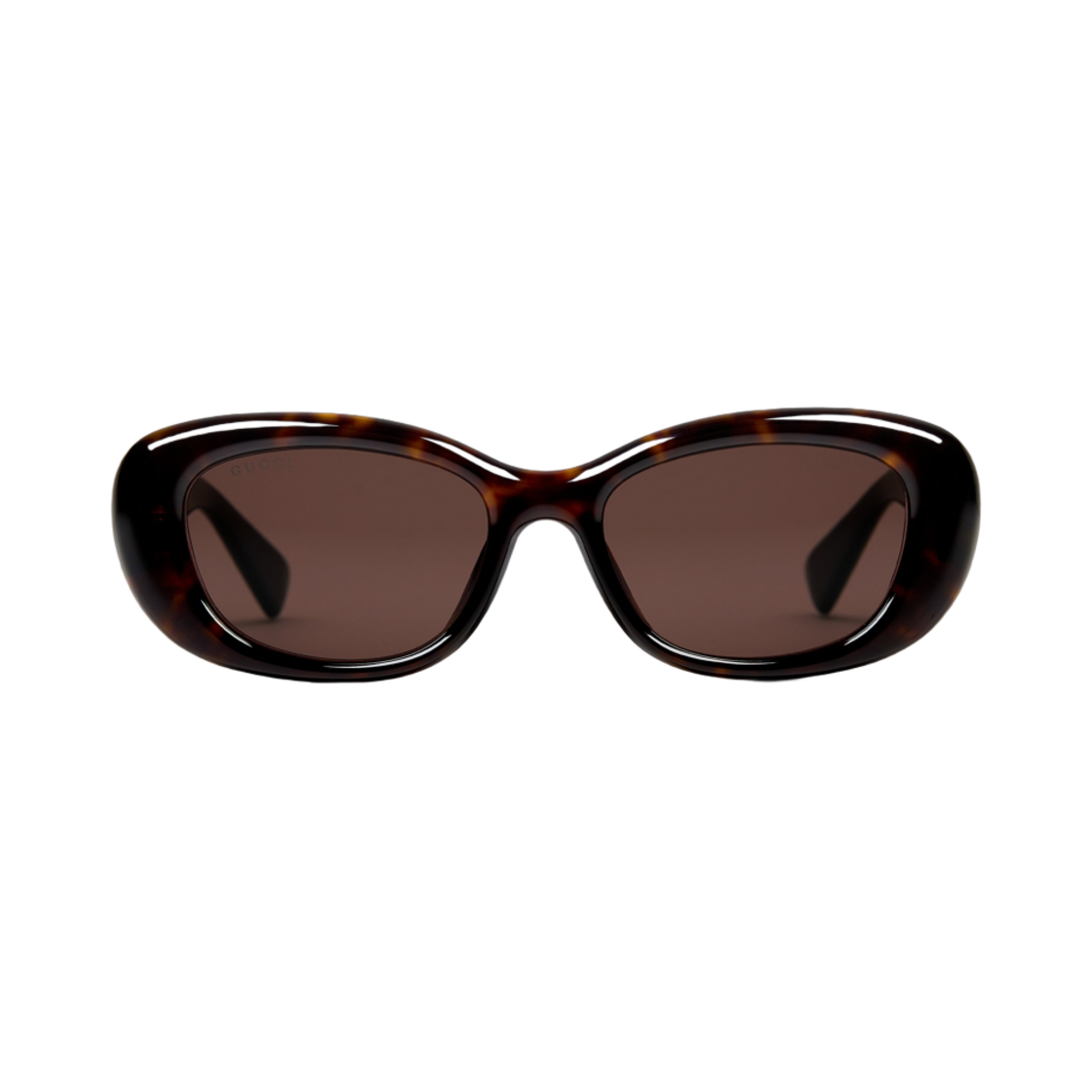 819533-J1691-2323 (W) Gucci Low Nose Bridge Fit Oval Sunglasses Shiny Dark Brown