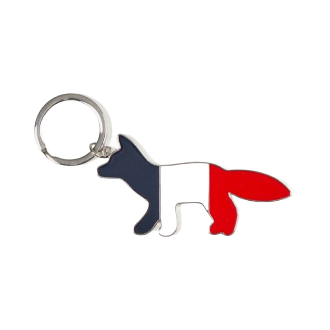 메종 키츠네 트라이컬러 폭스 메탈 키링 멀티컬러(Maison Kitsune Tricolor Fox Metal Keyring Multicolor)