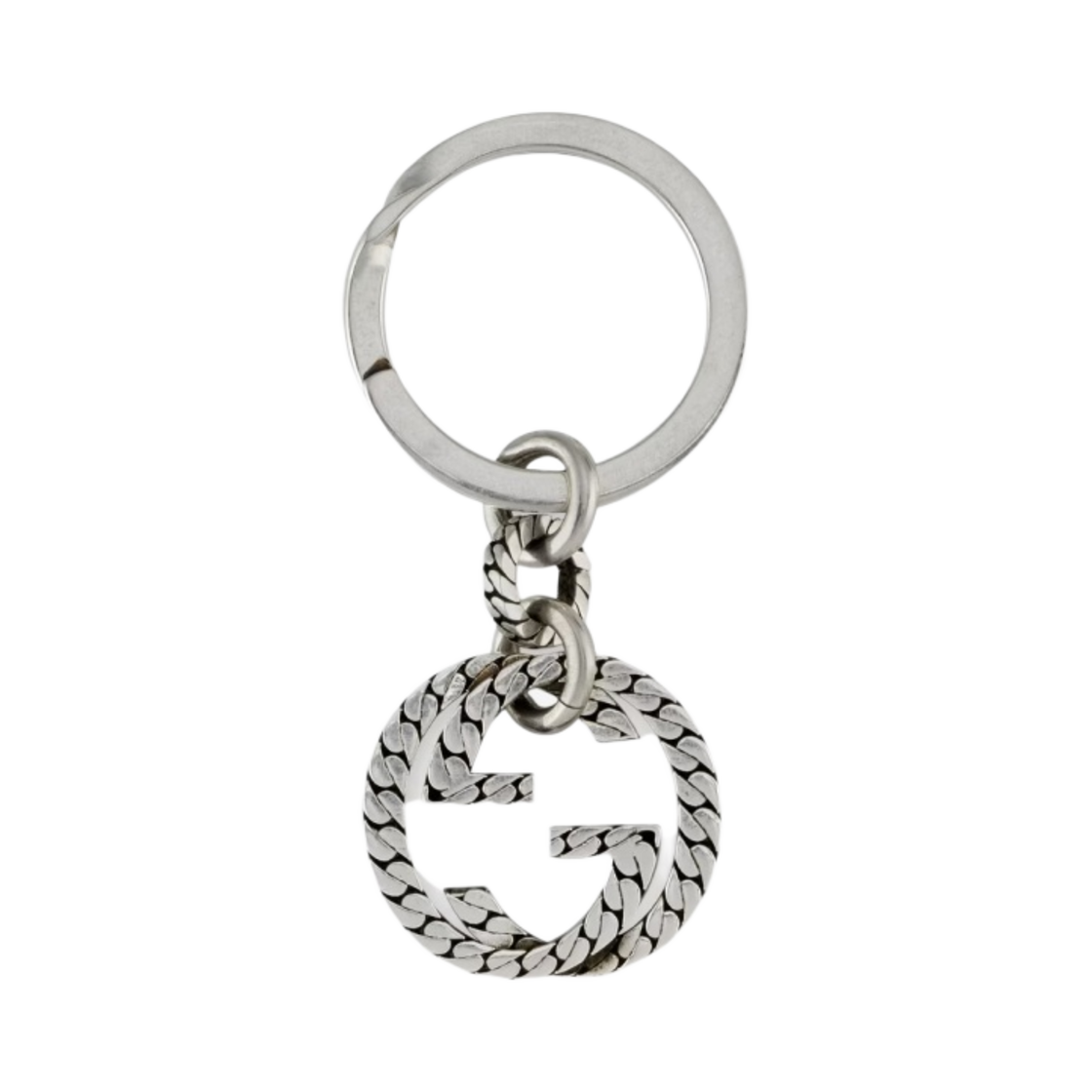 678644-J8400-0728 Gucci Interlocking G Keychain Silver