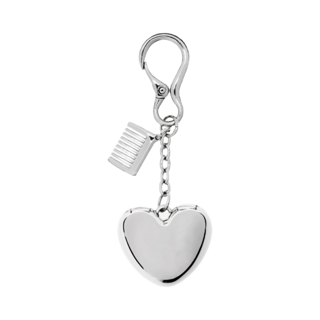 스탠드 오일 미러 하트 키링 실버(Stand Oil Mirror Heart Keyring Silver)
