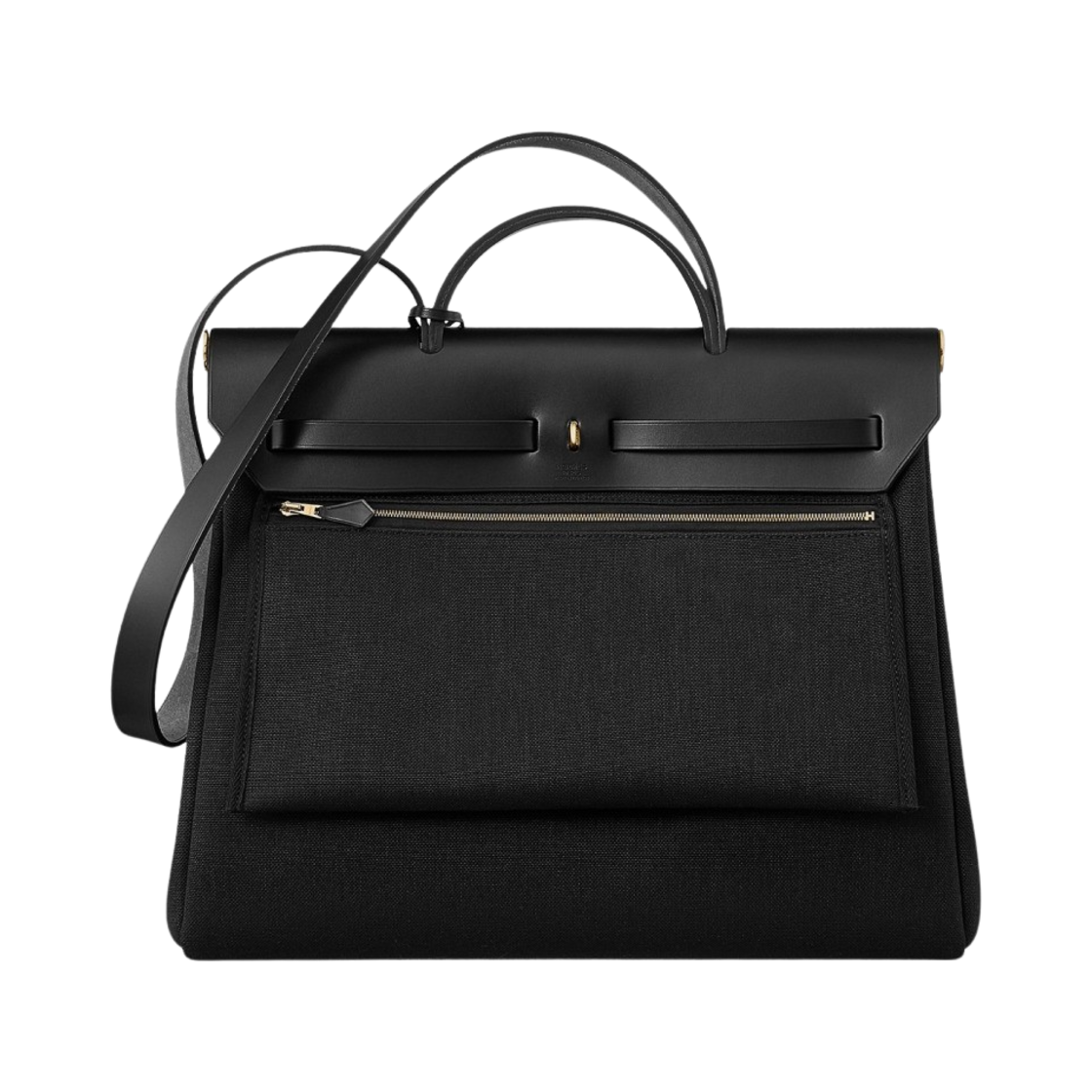 에르메스 에르백 집 39 백 밀리터리 캔버스 헌터 카우하이드 & 골드 하드웨어 누아(Hermes Herbag Zip 39 Bag Military Canvas Hunter Cowhide & Gold Noir) - 4